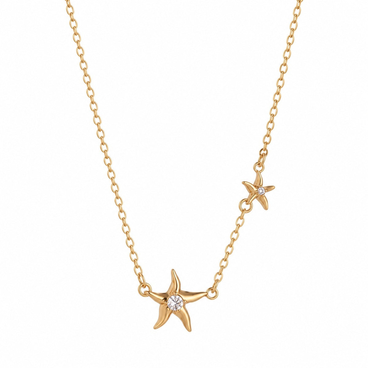 Zircon Micro Starfish Necklace