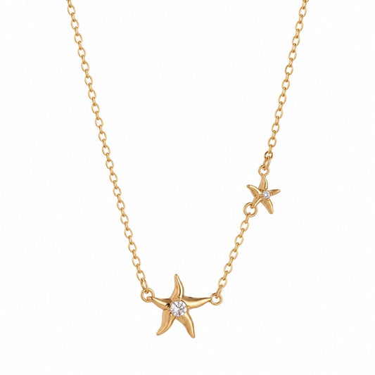 Zircon Micro Starfish Necklace