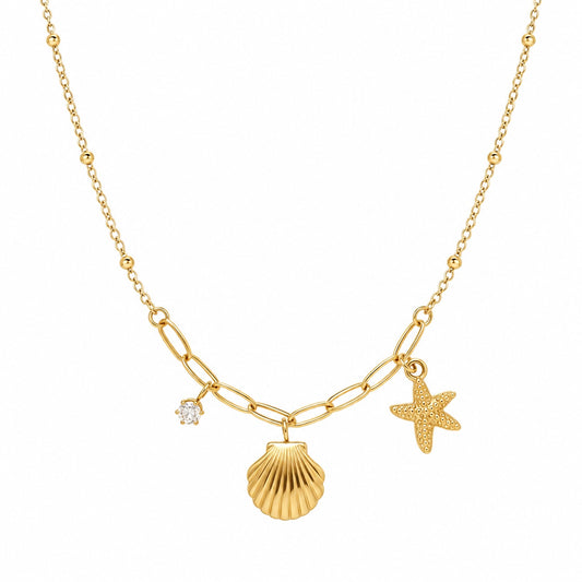 Mermaid Friends Necklace - Gold