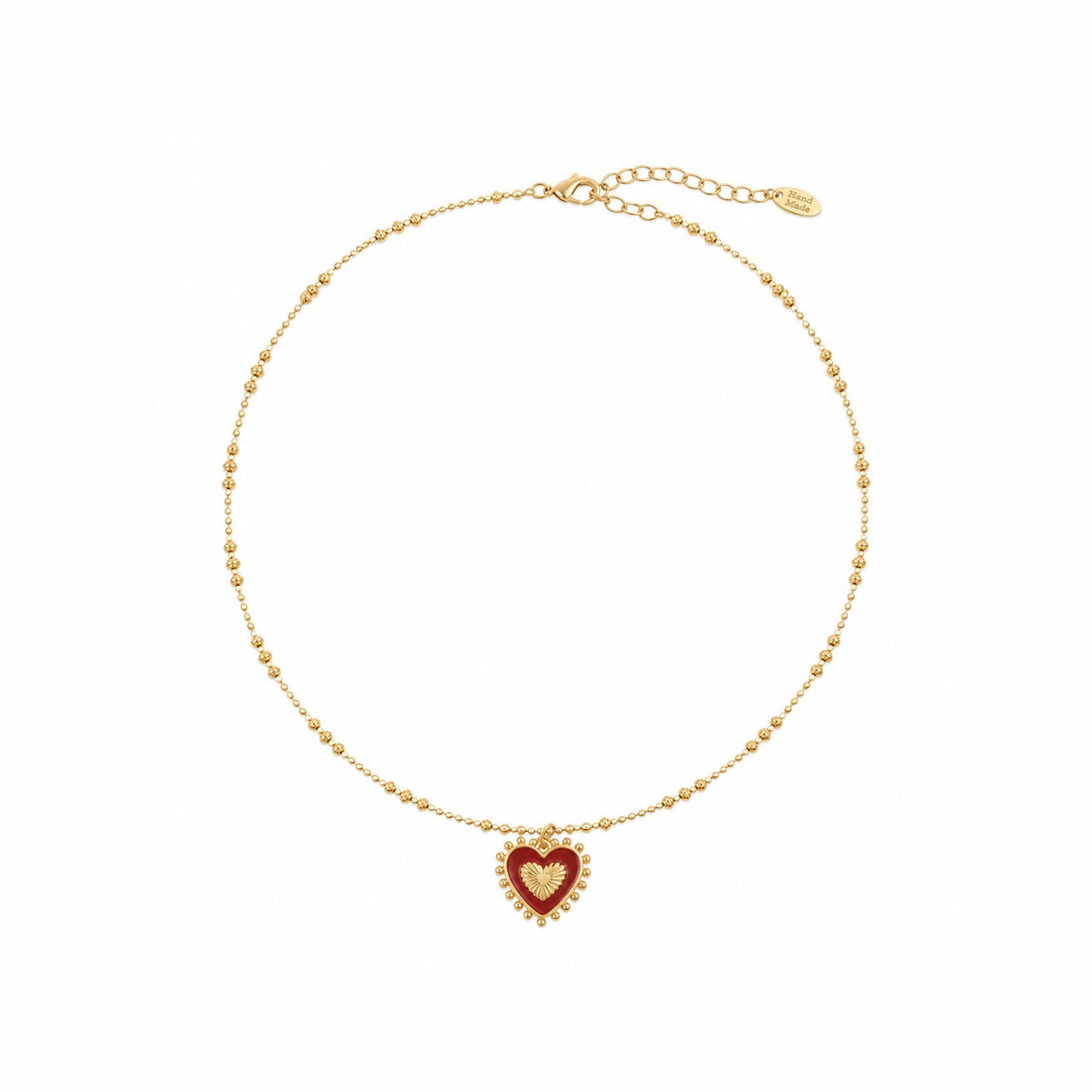 Heart Beaded Earrings And Necklace - Necklace