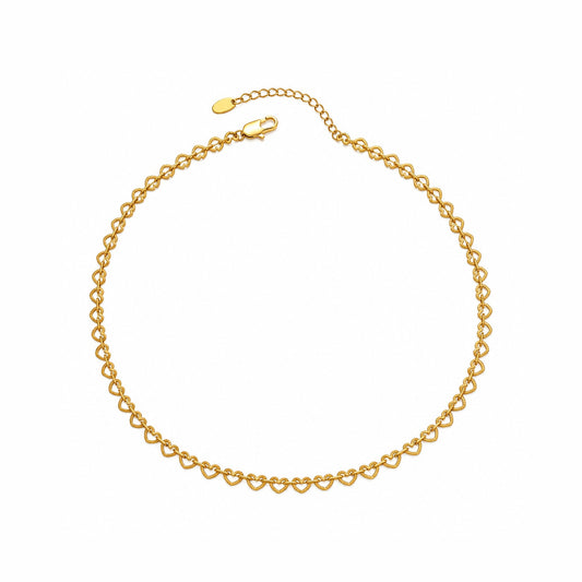 Warped Heart Pendant And Repeating - Chain