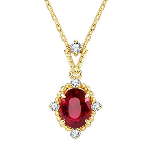 Amethyst And Rose Quartz Necklace - Garnet Gold Vermeil