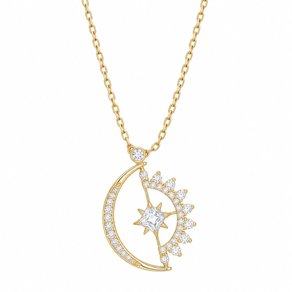 Moon And Star Gold Vermeil Necklace - Gold