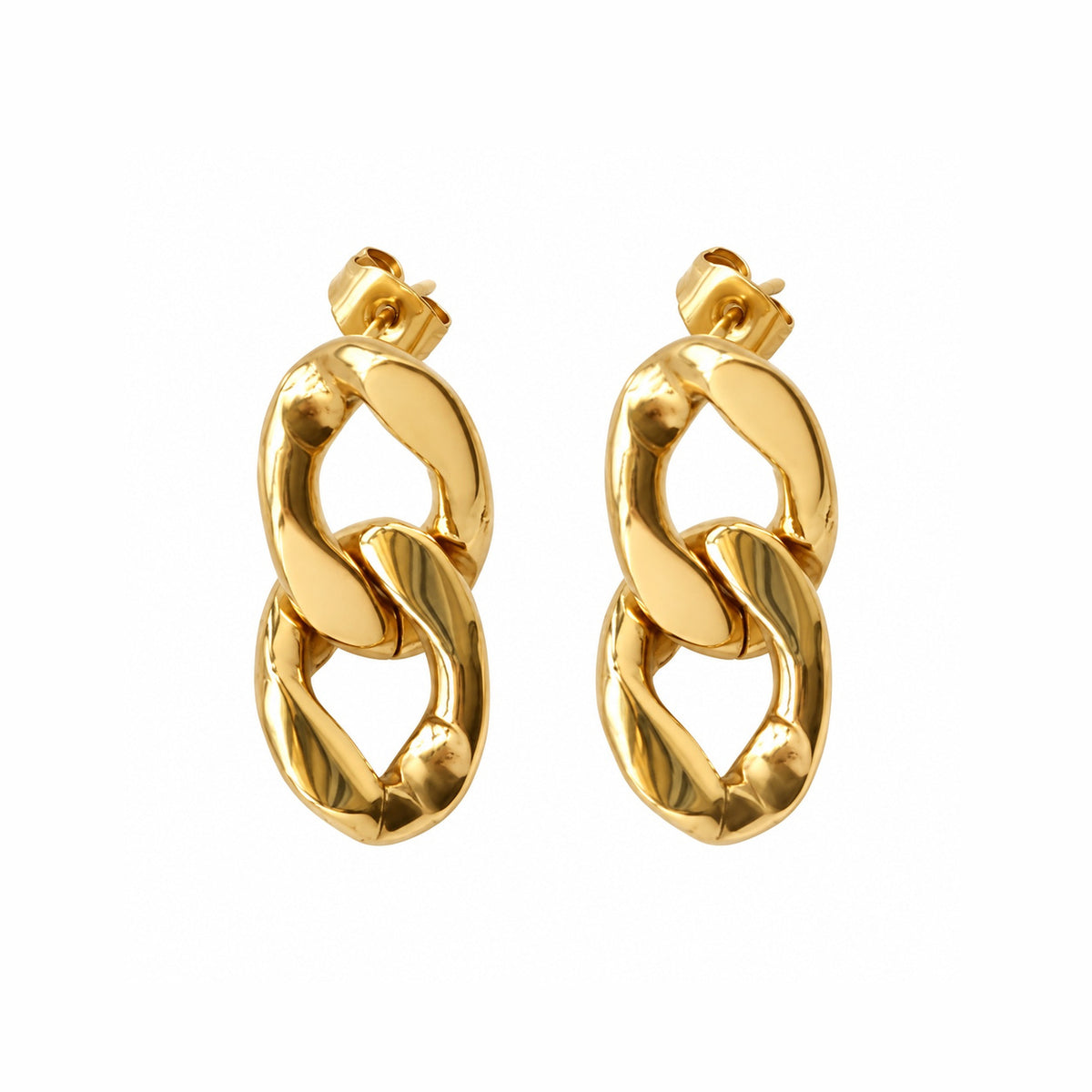 Chain Me On Earrings - Gold