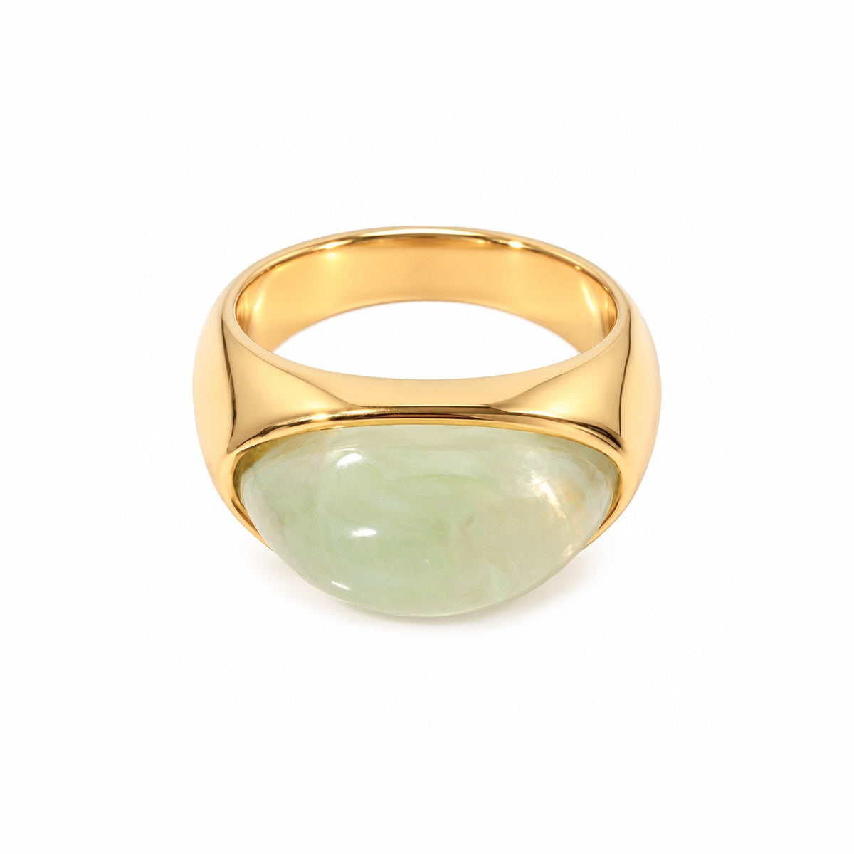 Crystal Statement Ring - Gold Jade