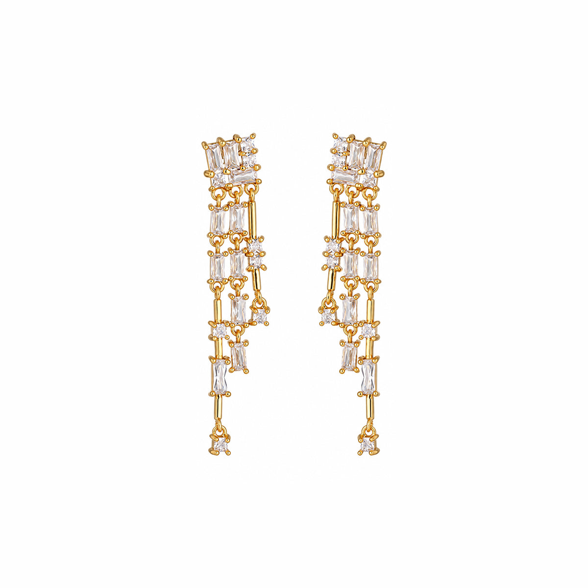 Zircon Tassel Dangle Earrings