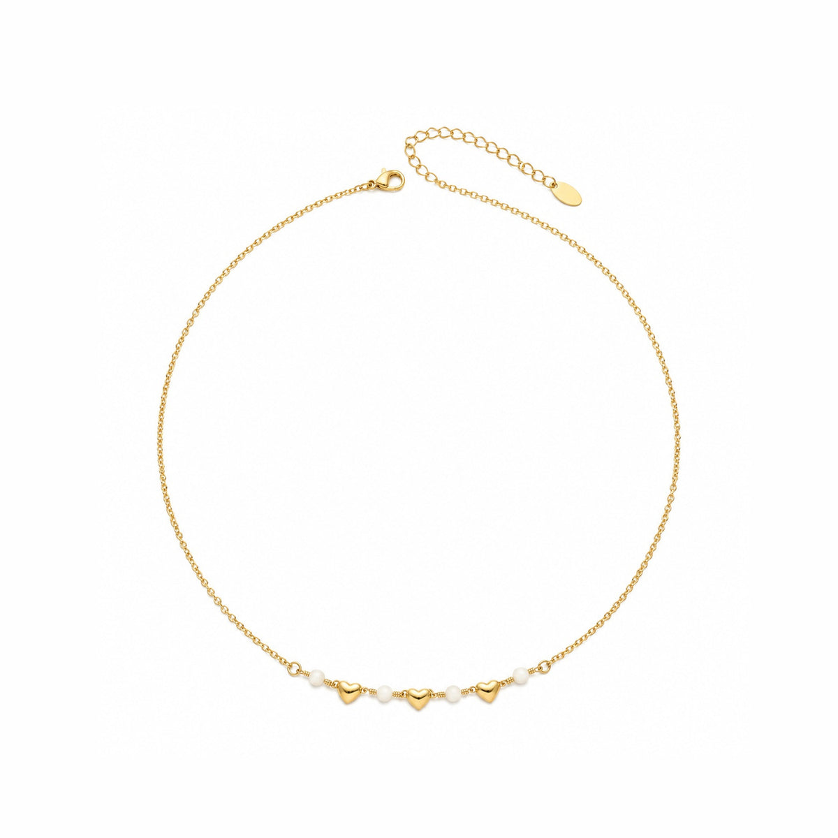 Alternating Shell And Hearts Chain - Hearts