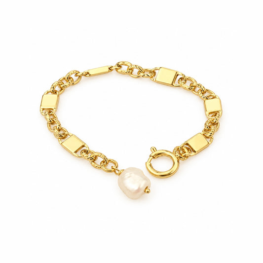 Pearl Drop Chain Bracelet