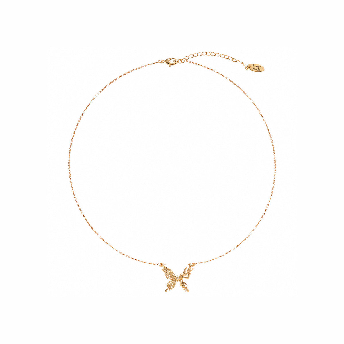 Flaming Butterfly Necklace And Earring - Necklace