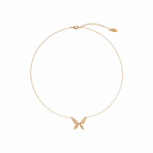 Flaming Butterfly Necklace And Earring - Necklace