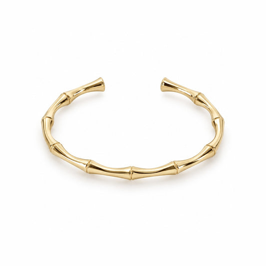 Bamboo Design 18K Gold Bangle