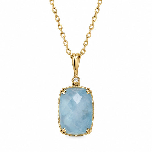 Blue Diva Aquamarine 9k Solid Gold