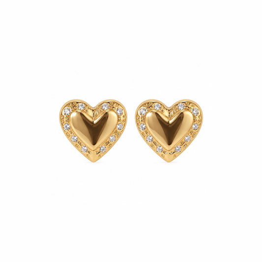 Heart Zircon Stud Earring