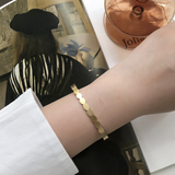 Records Gold Bangle Bracelet