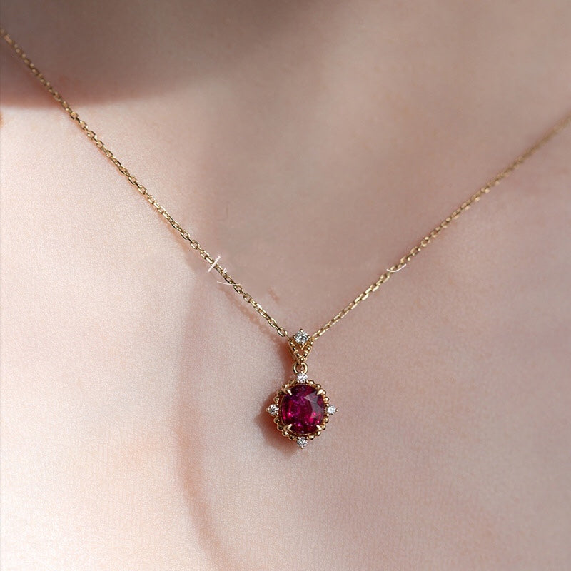 Garnet Gold Vermeil Necklace