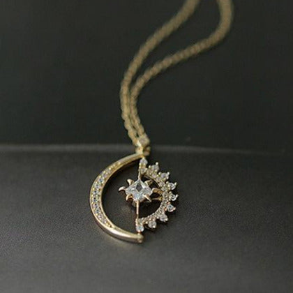 Moon and Star Gold Vermeil Necklace