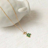 Malachite Flowers Toggle Necklace