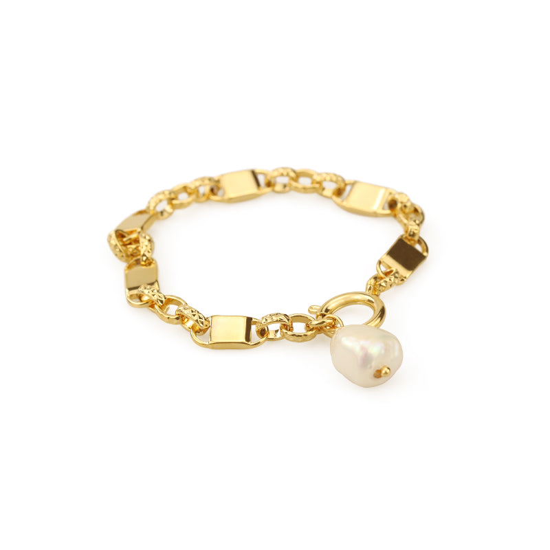 Pearl Drop Chain Bracelet