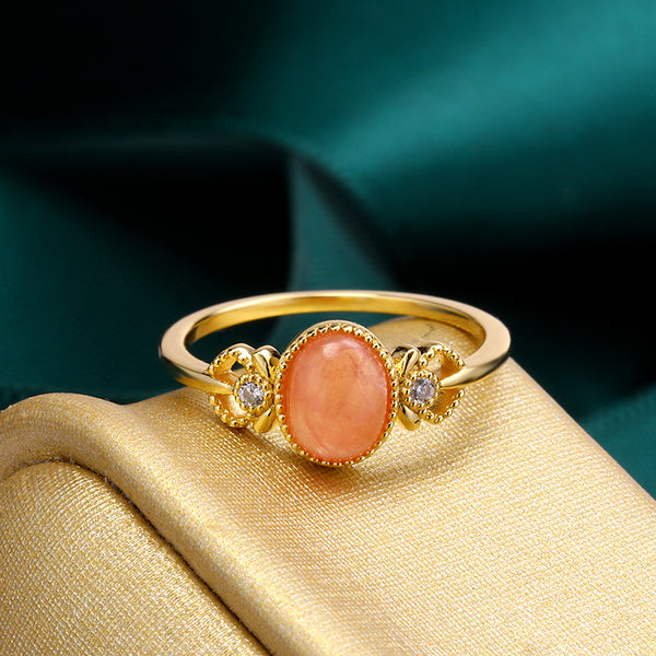 Rhodonite Gold Vermeil Ring