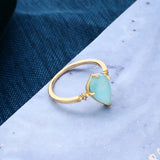 Greece Muse Amazonite Gold Vermeil Ring