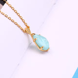 Greece Muse Amazonite Gold Vermeil Necklace