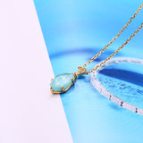 Greece Muse Amazonite Gold Vermeil Necklace