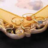 Blue Rutilated Quartz Gold Vermeil Ring