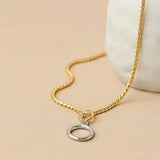 Single Ring Pendant Necklace|18K Gold Plated brass