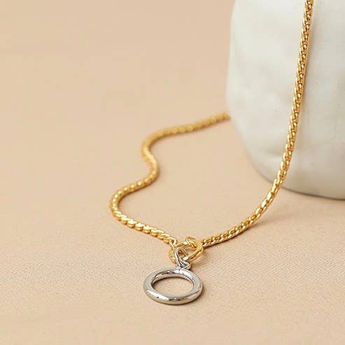 Single Ring Pendant Necklace|18K Gold Plated brass