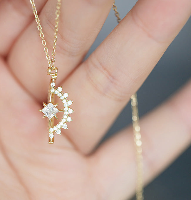 Moon and Star Gold Vermeil Necklace