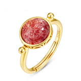 Strawberry Quartz Gold Vermeil Ring