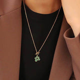 Malachite Flowers Toggle Necklace