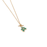 Malachite Flowers Toggle Necklace