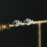 Angle Crystal Gold Vermeil Earring