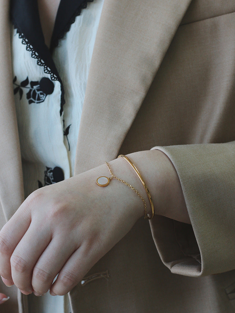 White Shell Double Chain Bracelet