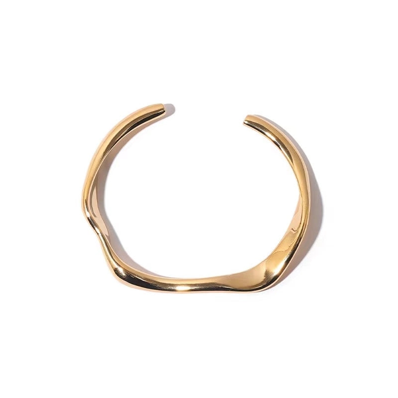 Irregular Smooth Bangle Bracelet