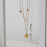 Senset Layered Zircon Gold Necklace