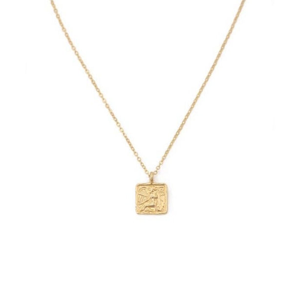 Retro Square Character Necklace