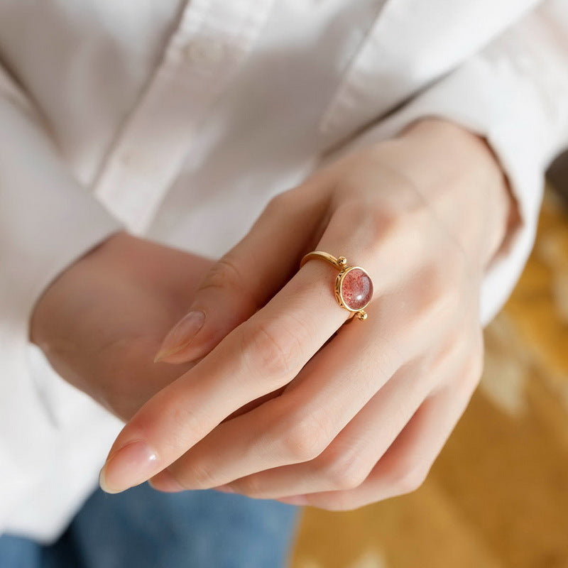 Strawberry Quartz Gold Vermeil Ring