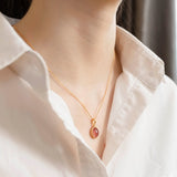 Strawberry Quarz Gold Vermeil Necklace