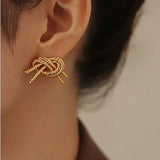 Double Layers Bow Earring