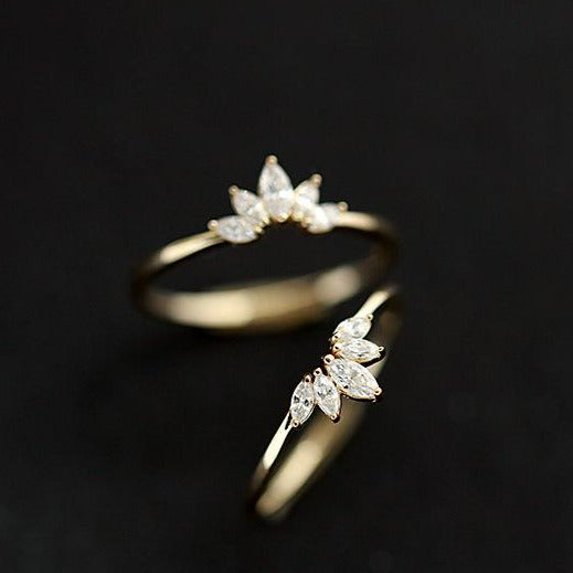 Angel Crystal Gold Vermeil Ring