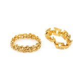 Minimalist Thin Chain Ring|18k Gold Plated Brass Ring