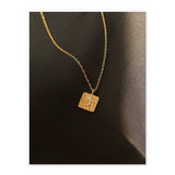 Retro Square Character Necklace