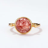 Strawberry Quartz Gold Vermeil Ring