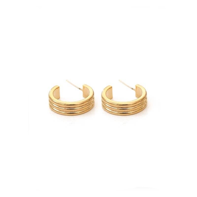 C-Shaped Three layers Earring