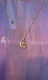 Moon and Star Gold Vermeil Necklace