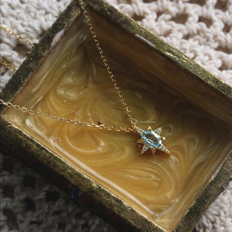 Ciel Blue Topaz Gold Vermeil Necklace