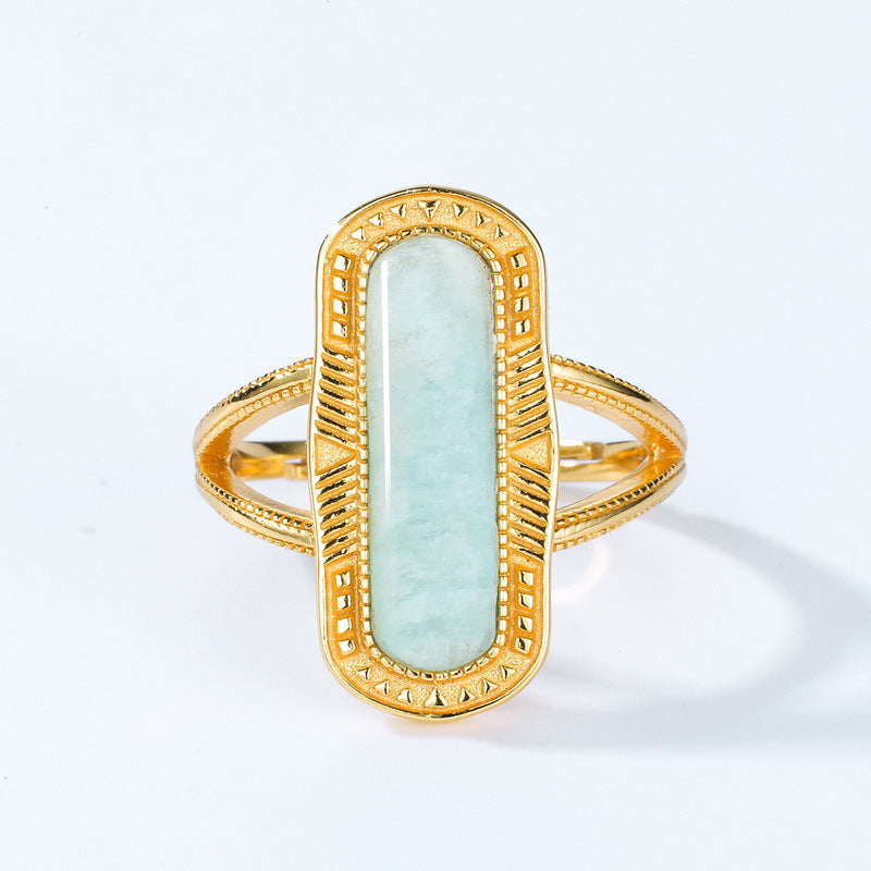 Amazonite Gold Vermeil Ring