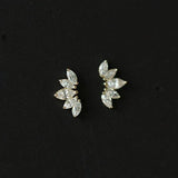 Angle Crystal Gold Vermeil Earring